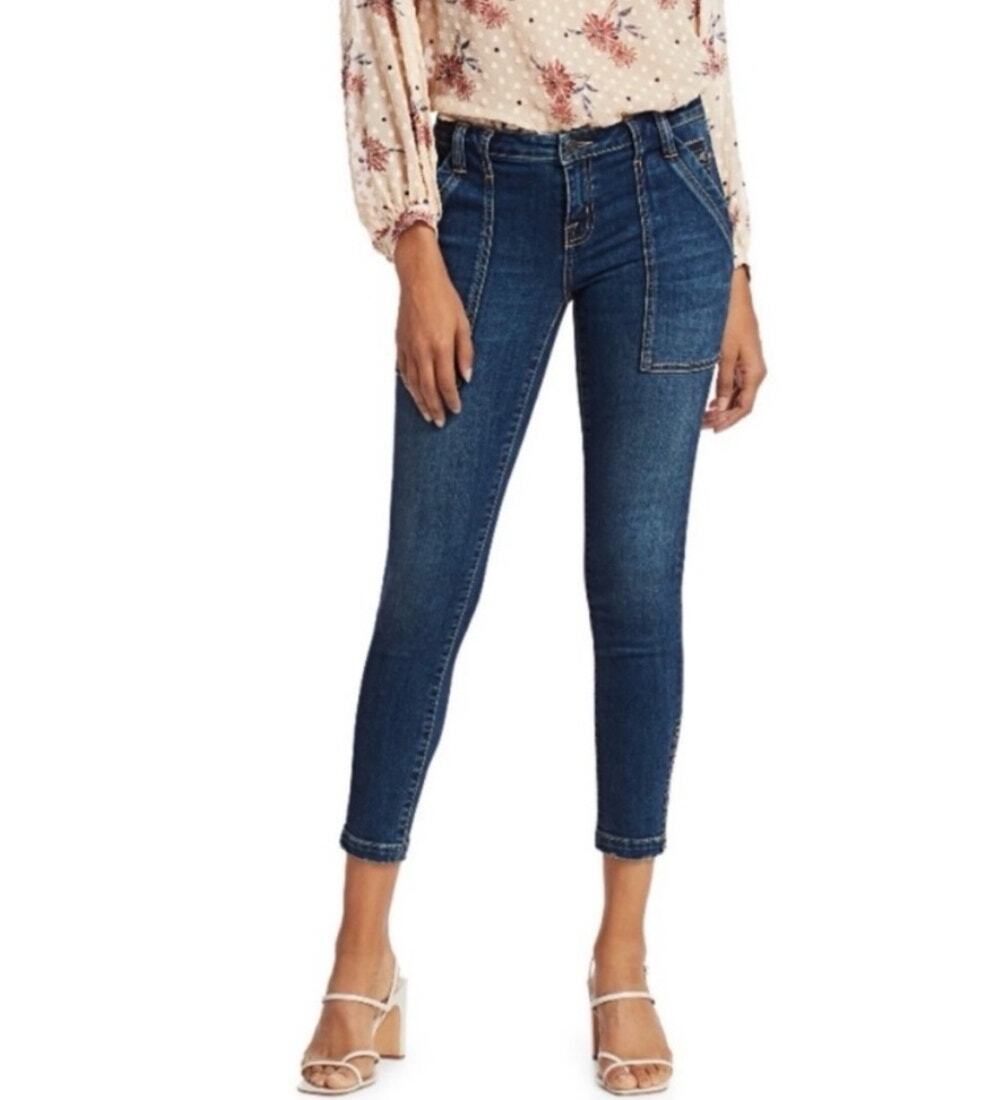 NWT Joie Denim Park Skinny D Jeans Medium Wash Blue Cruise Mid Rise Cropped 28